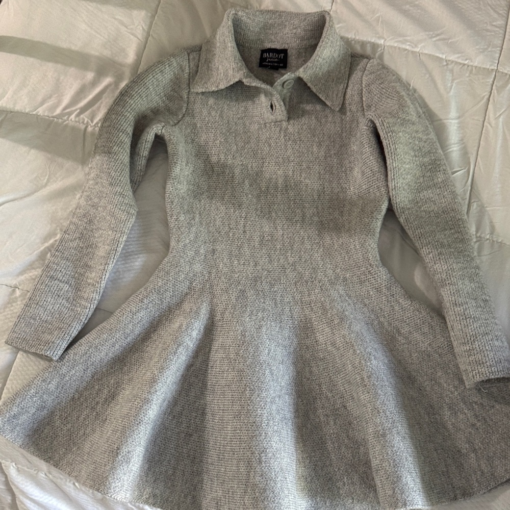 Bardot Silver Knit Kids Dress